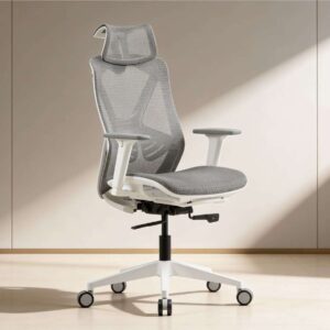 Velfire High Back Chair - White/Grey